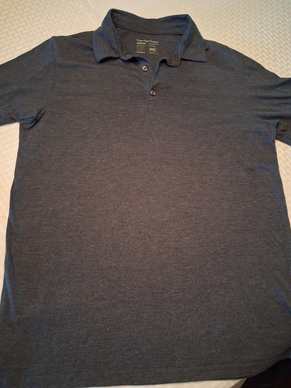 Men's Heather Navy Polo Shirt with Classic Collar